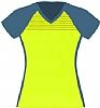 Camiseta Tecnica Potenza Mujer Acqua Royal - Color Amarillo Flúor/ Gris